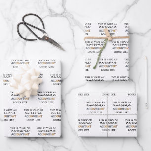 Accountant Funny Awesome Accountant CPA Gift Wrapping Paper Sheets