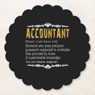 Accountant Funny Definition Custom Gift Paper Coaster