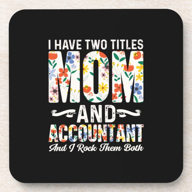 Accountant Gift | Mom And Accountant Beverage Coaster (Front)