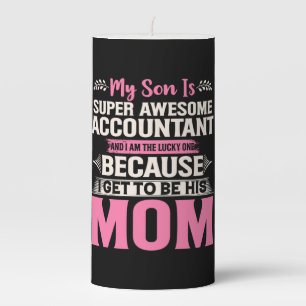 Accountant Gift Super Awesome Accountant Pillar Candle
