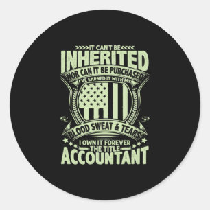 Accountant Gift   The Title  Accountant Classic Round Sticker