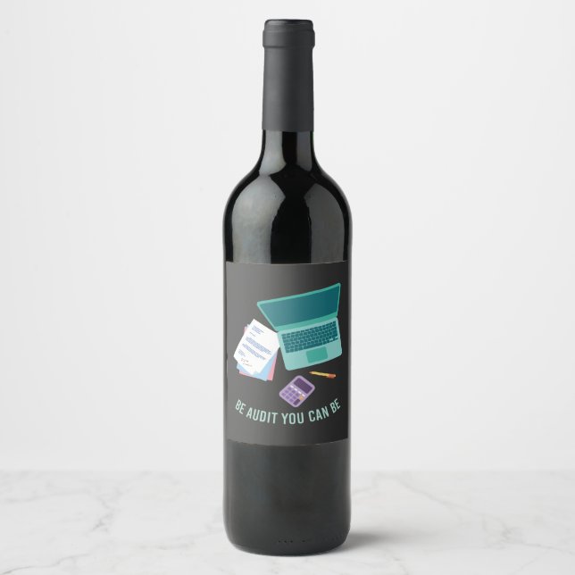 Accountant Gifts Wine Label (Front)