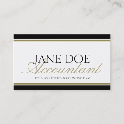 Customizable Accountant Gold Script Business Card