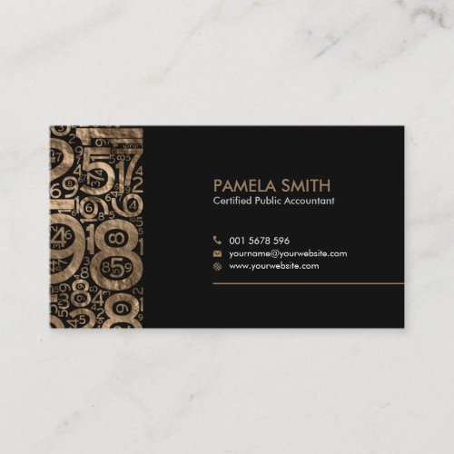 Accountant _ Golden Numbers Pattern Business Card