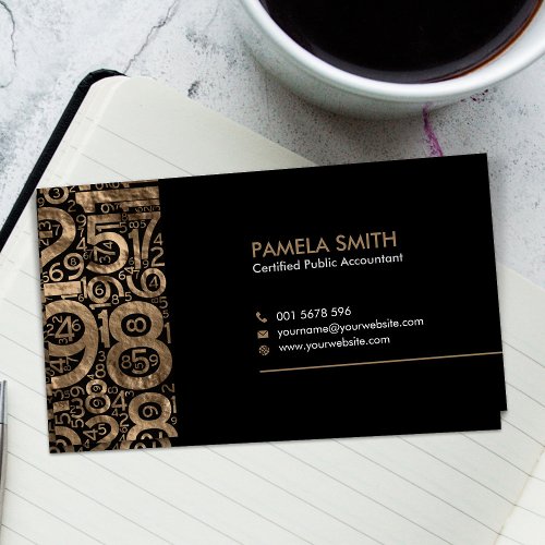 Accountant _ Golden Numbers Pattern Business Card