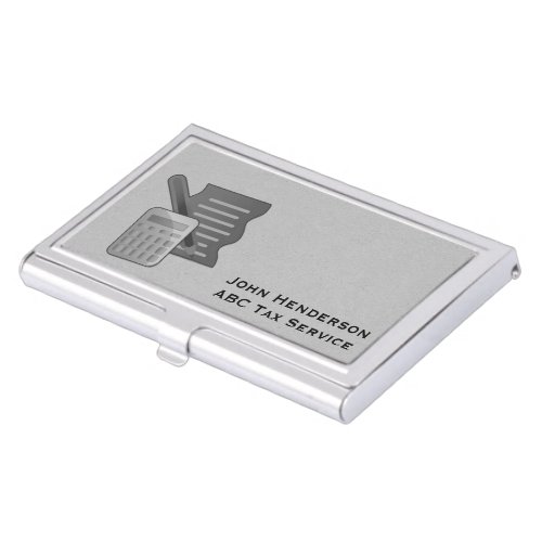 Accountant Gray Business Card Holder