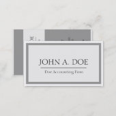 Accountant Grey/White Border Business Card (Front/Back)