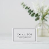 Accountant Grey/White Border Business Card (Standing Front)