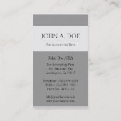 Accountant Grey/White Border Business Card (Back)