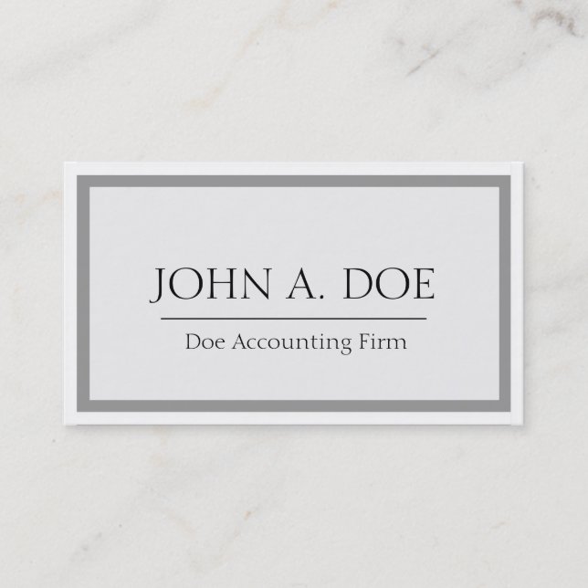 Accountant Grey/White Border Business Card (Front)
