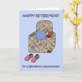 Accountant Happy Retirement Cartoon Armchair Card | Zazzle