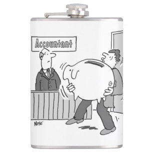Accountant has a Client with Giant Piggy Bank Flask