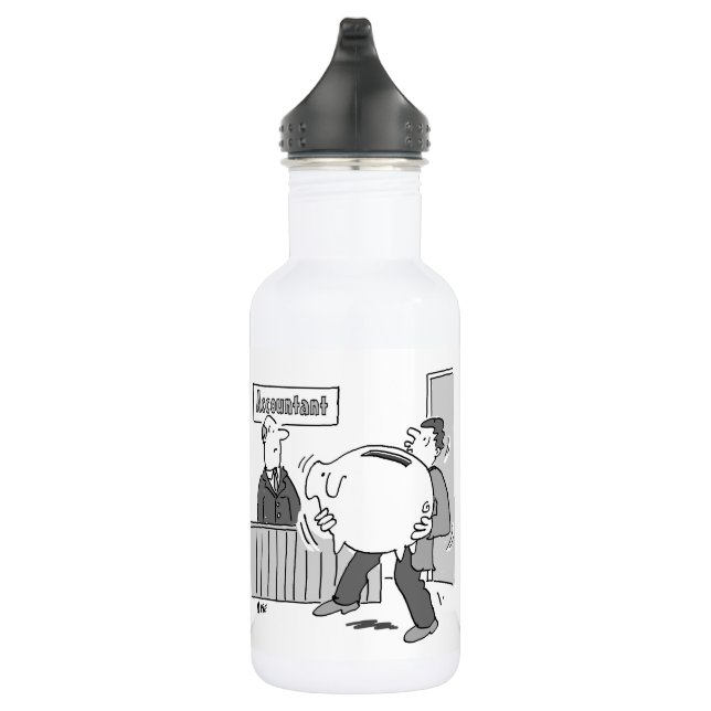 Accountant has a Client with Giant Piggy Bank Stainless Steel Water Bottle (Right)