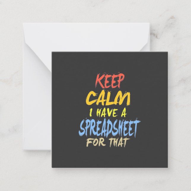 Accountant Have A Spreadsheet For That Note Card (Front)