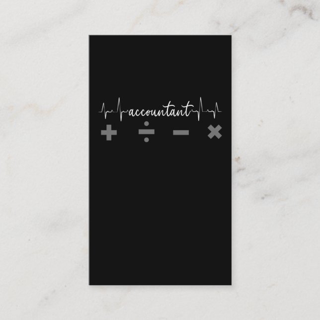 Accountant Heartbeat Humor CPA Bookkeeping Business Card (Front)