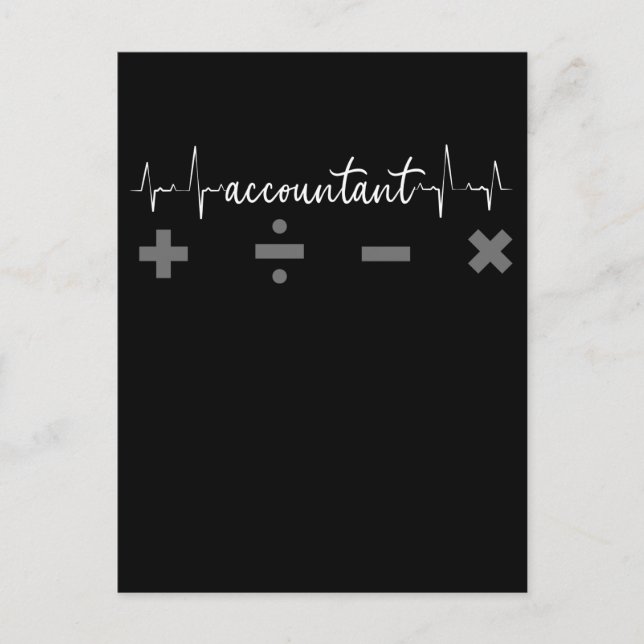 Accountant Heartbeat Humor CPA Bookkeeping Postcard (Front)