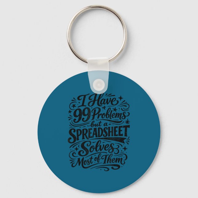 Accountant humor spreadsheet data analyst keychain (Front)