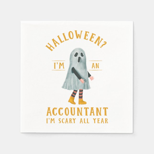Accountant I_m Scary All Year CPA Halloween Accoun Napkins (Front)