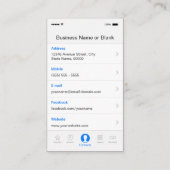 Accountant - iPhone iOS Customizable Flat UI Style Business Card (Back)