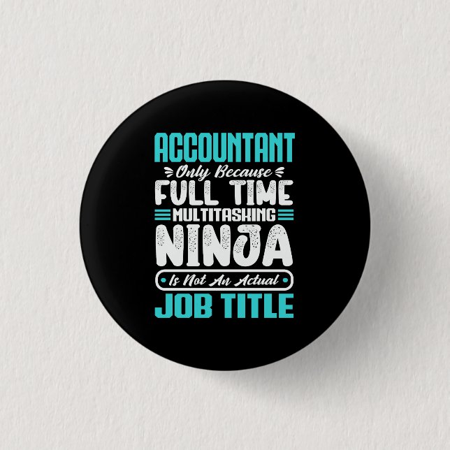 Accountant Job Title Profession Accounting Skills Button (Front)