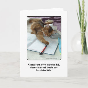 Accountant Kitty Greeting Card
