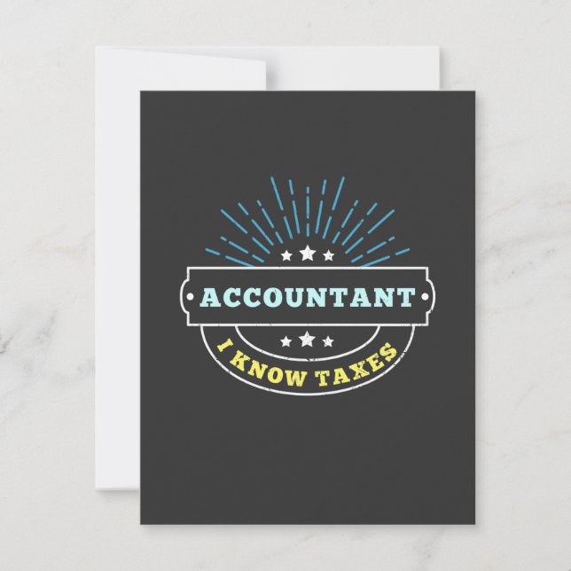Accountant Know Taxes Thank You Card (Front)