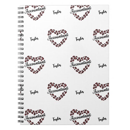 Accountant Leopard Heart Frame Photo Notebook