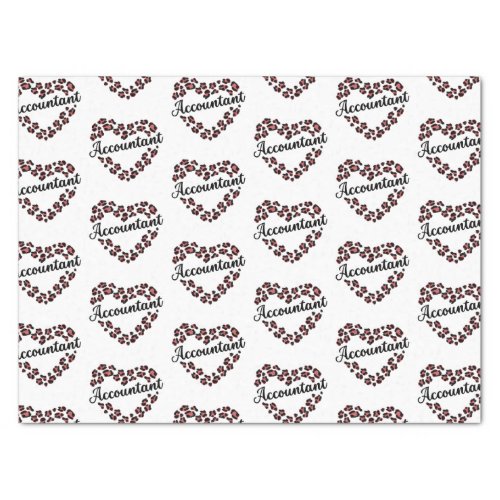 Accountant Leopard Heart Frame White Tissue Paper