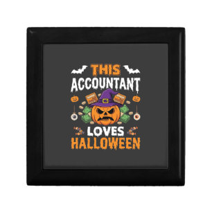 Accountant Loves Halloween Pumpkin Bookkeeper Desi Gift Box