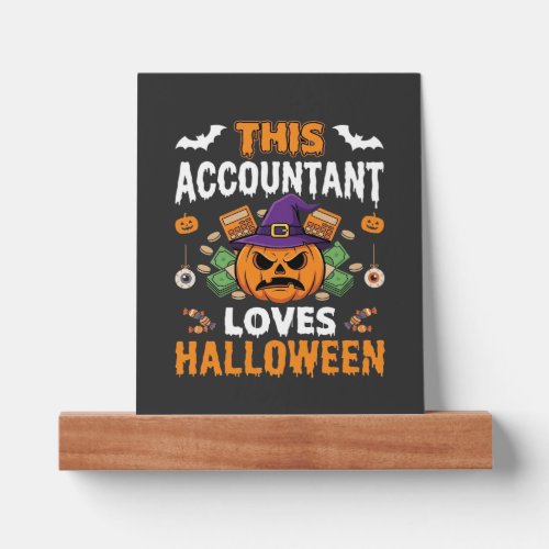 Accountant Loves Halloween Pumpkin Bookkeeper Desi Picture Ledge