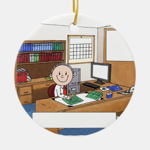 Accountant Male _ Personalized Cartoon Gift Ceramic Ornament