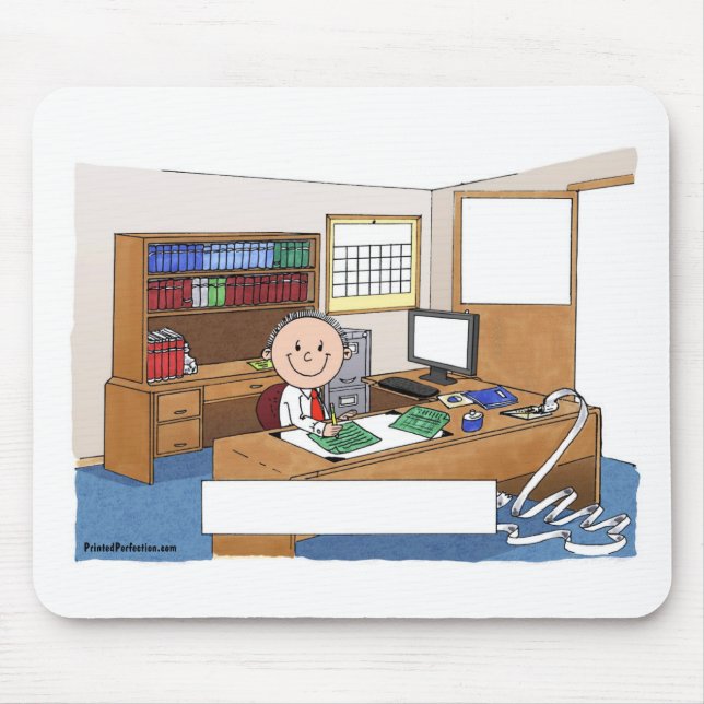 Accountant, Male - Personalized Cartoon Gift Mouse Pad (Front)