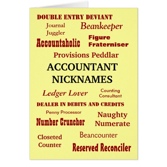 ACCOUNTANT NICKNAMES Congratulations Card