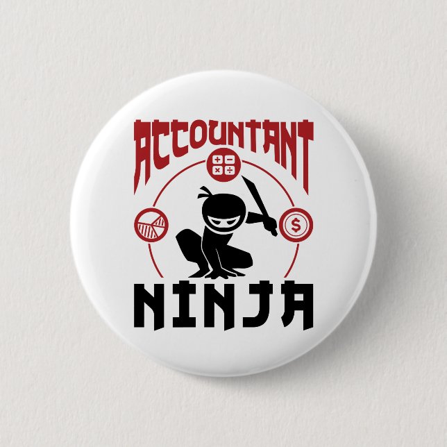 Accountant Ninja Accounting CPA Button (Front)