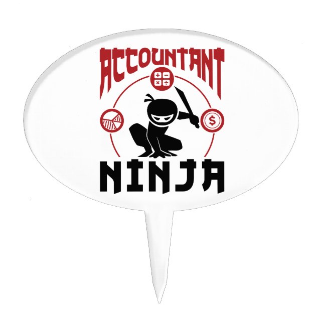 Accountant Ninja Accounting CPA Cake Topper (Front)