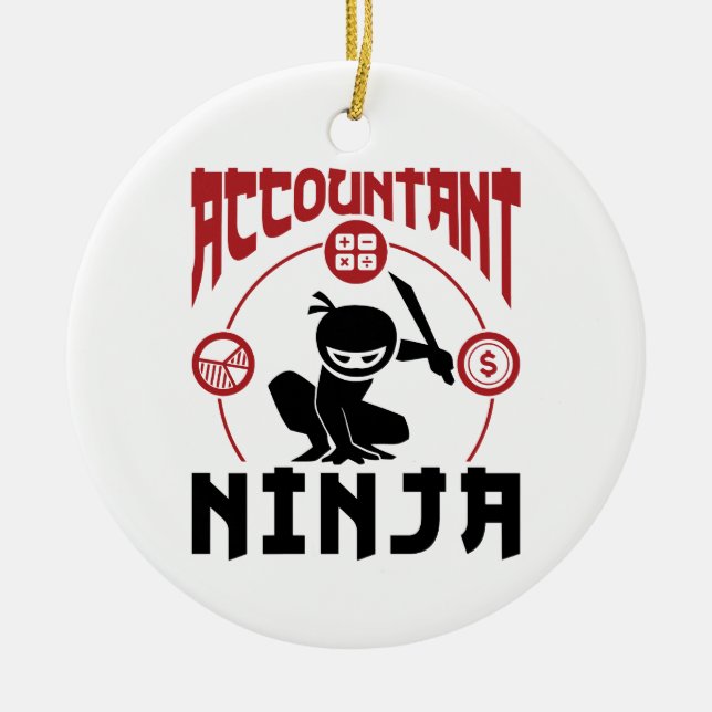 Accountant Ninja Accounting CPA Ceramic Ornament (Front)