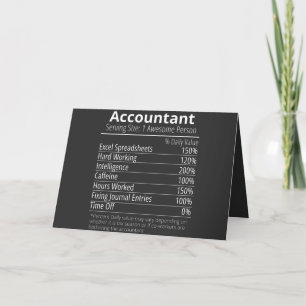 Accountant Nutrition Fact, Nutrition Facts Holiday Card