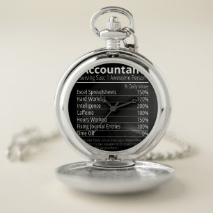 Accountant Nutrition Fact, Nutrition Facts Pocket Watch