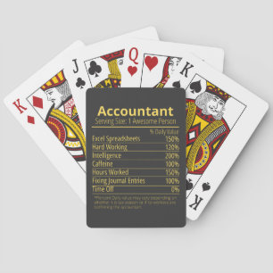 accountant nutrition fact, nutrition facts poker cards