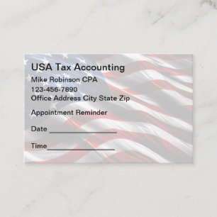 Accountant Patriotic Appointment Reminder  Card