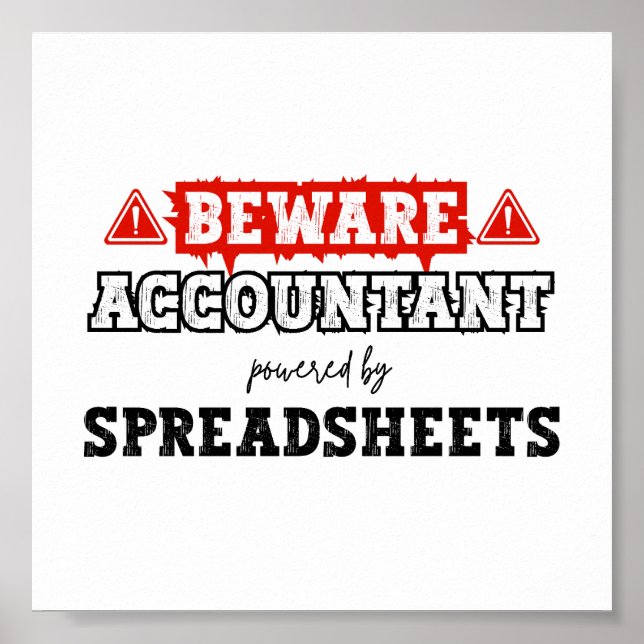 Accountant Powered By Spreadsheet | Accounting Poster (Front)