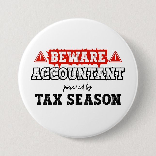 Accountant Powered By Tax Season |Funny Accounting Button (Front)