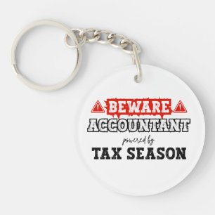 Accountant Powered By Tax Season Funny Accounting Keychain