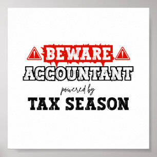 Accountant Powered By Tax Season Funny Accounting Poster