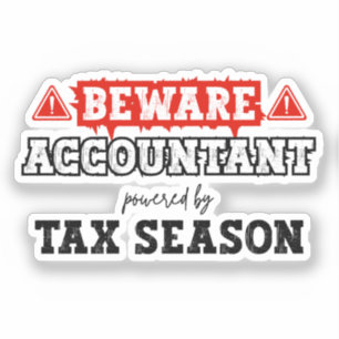 Accountant Powered By Tax Season  Funny Accounting Sticker