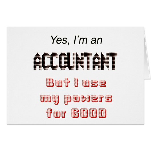 Accountant Powers Funny Office Humor Saying Cards (Front Horizontal)
