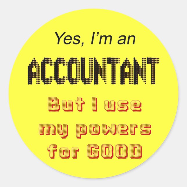 Accountant Powers Funny Office Humor Stickers (Front)