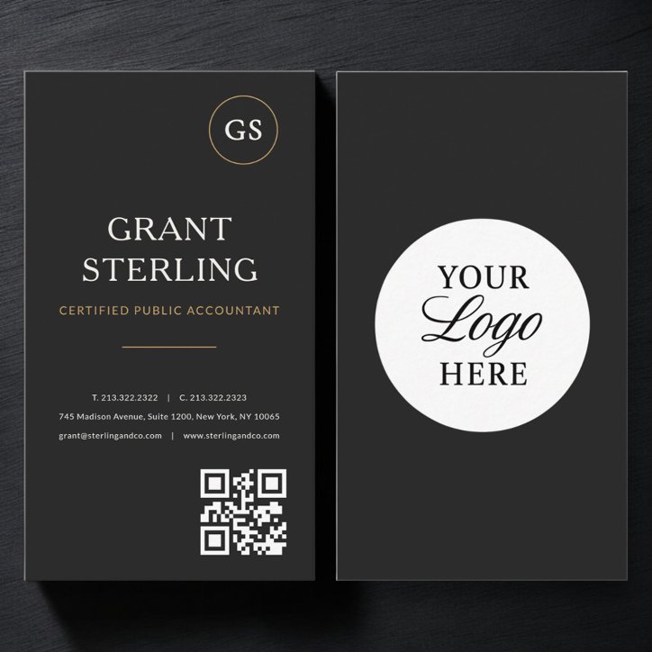 Accountant QR Code Logo Professional Business Card