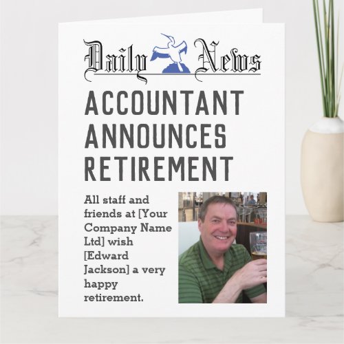 Accountant Retirement Card to Personalise