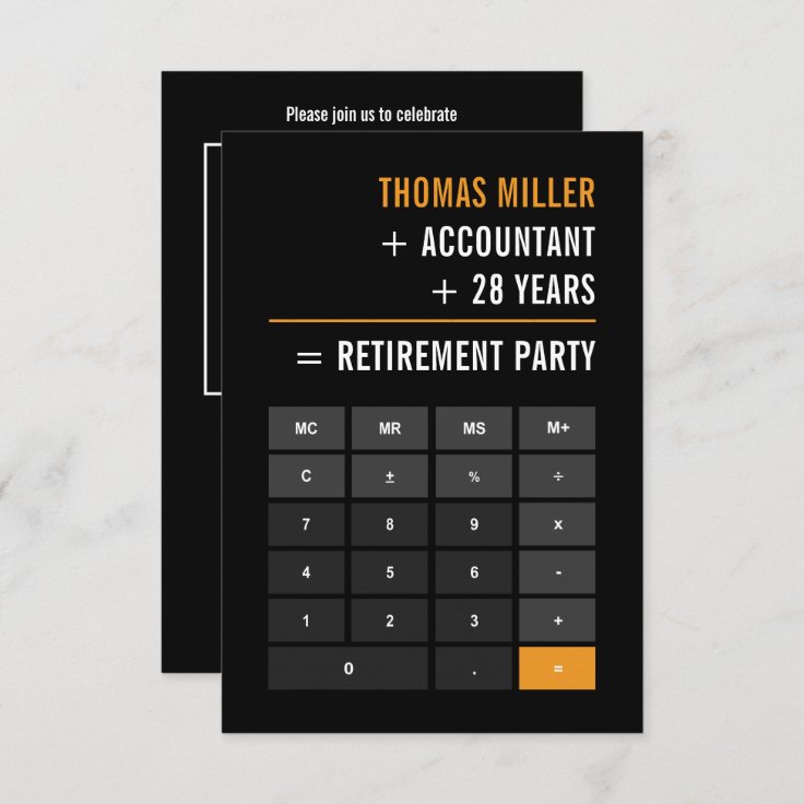 Accountant Retirement Party Invitation | Zazzle